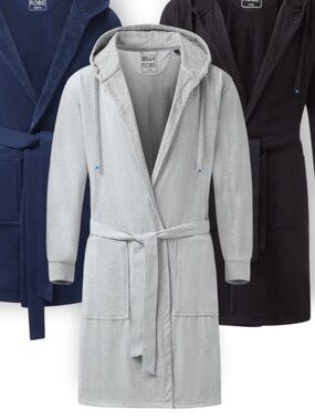 NWT DudeRobe 2/3XL Heather Gray Hooded Bathrobe Mens